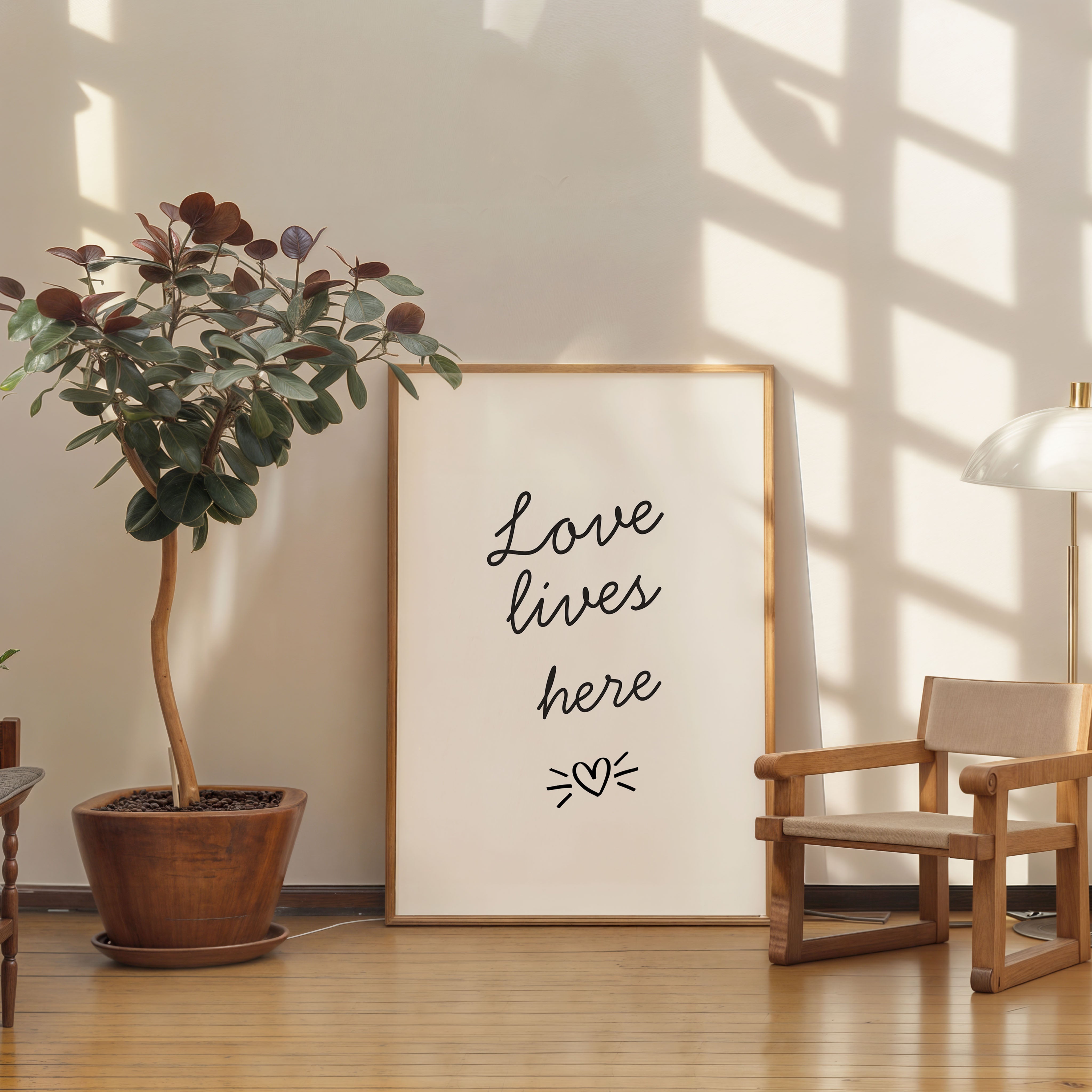 love lives here romantic quote wall art poster